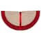 36" Santa Claus in Sleigh Burlap & Embroidered Christmas Tree Skirt